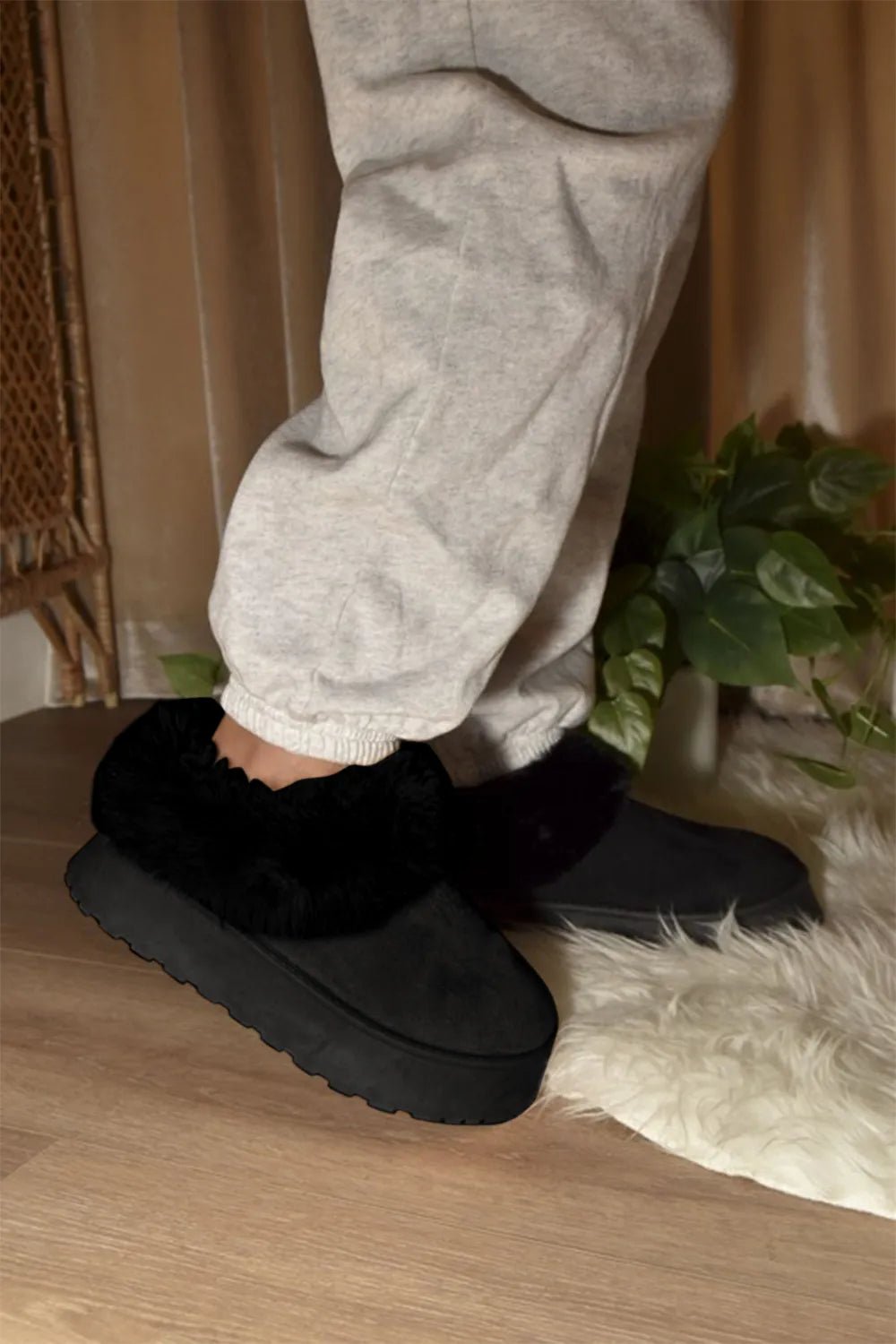 WILD DIVA Faux - Fur Platform Slip On Booties - Bela Fils BoutiqueBela Fils Boutique